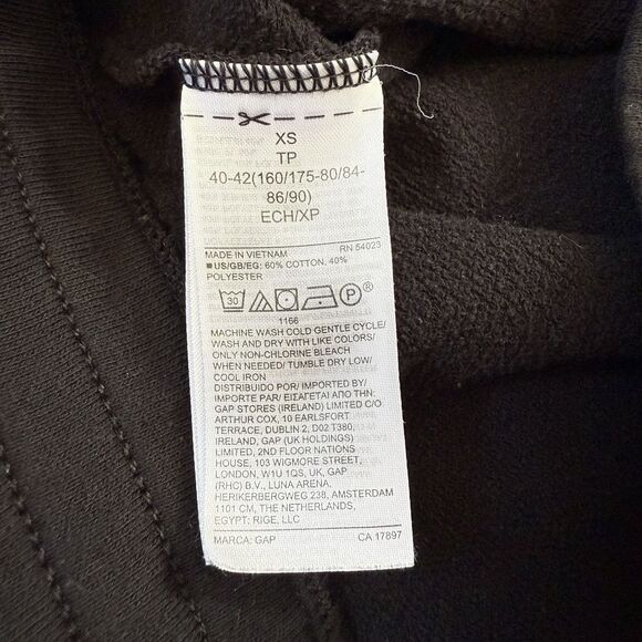 GAP Women’s Fleece Joggers Sweatpants Black Size XS Drawstring - Picture 7 of 8